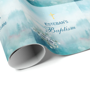 Blaue Rosen - Religiöse Zeremonie Geschenkpapier