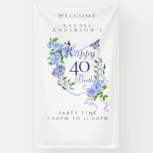 Blaue Rosen-Schleife 40. Geburtstag Banner