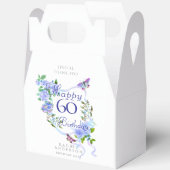 Blaue Rosen-Schleife 60. Geburtstag Geschenkschachtel (Offen)