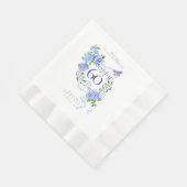 Blaue Rosen-Schleife 60. Geburtstag Serviette (Ecke)