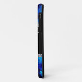 Blaue Rosen u. Diamant-Wirbels-Monogramm Case-Mate iPhone Hülle (Hinten/Links)