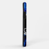 Blaue Rosen u. Diamant-Wirbels-Monogramm Case-Mate iPhone Hülle (Hinten/Rechts)