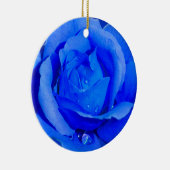 Blaue Rosen-Verzierungs-personalisierte Keramikornament (Rechts)