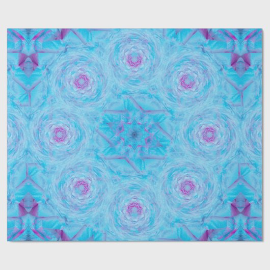 Blaue Rosenbrosche Geschenkpapier (Flach)