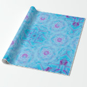 Blaue Rosenbrosche Geschenkpapier (Ungerollt)
