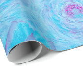 Blaue Rosenbrosche Geschenkpapier (Rolleneckpunkt)