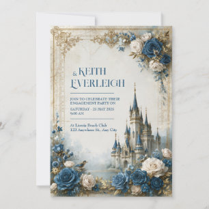Blaue Rosenburg Hochzeit Einladung