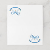 Blaue Rosenhölzerne Platzkarte (Außenseite Aufgefaltet)