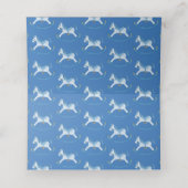 Blaue Rosenhölzerne Platzkarte (Innenseite Aufgefaltet)