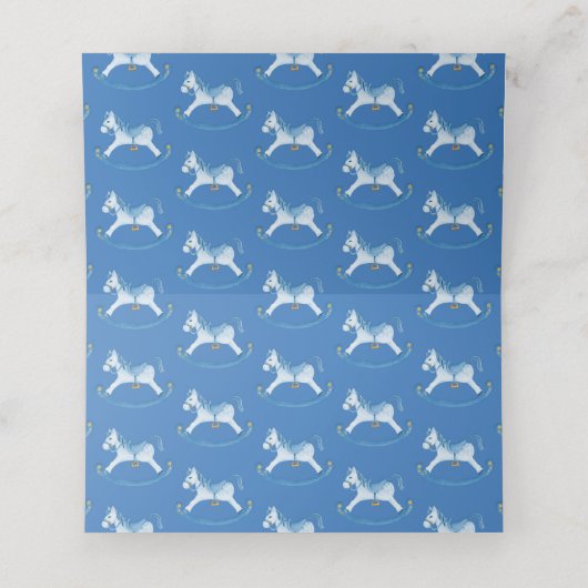 Blaue Rosenhölzerne Platzkarte (Innenseite Aufgefaltet)