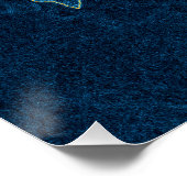 blaue Rosenkontur Poster (Ecke)
