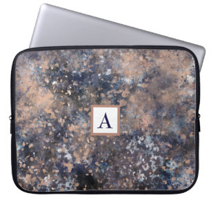 Blaue & Rosenvergoldete Spritzlack-Abstraktion Gla Laptopschutzhülle