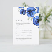 Blaue Rosenwatercolor-Hochzeit UAWG Karte (Stehend Vorderseite)