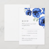 Blaue Rosenwatercolor-Hochzeit UAWG Karte (Vorne/Hinten)
