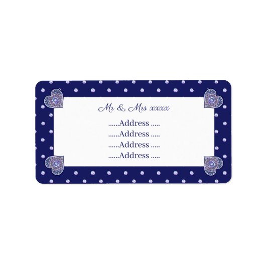 Blaue Rosette Adressaufkleber (Vorne)