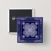 blaue Rosette Button (Vorne & Hinten)