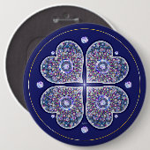 blaue Rosette Button (Vorne & Hinten)
