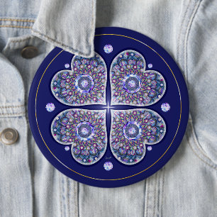 blaue Rosette Button