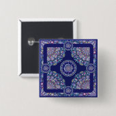 blaue Rosette Button (Vorne & Hinten)