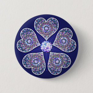 blaue Rosette Button
