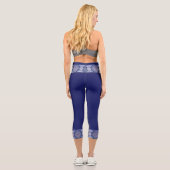Blaue Rosette Capri Leggings (Rückseite)