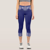 Blaue Rosette Capri Leggings (Vorderseite)