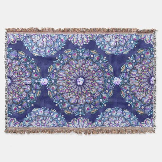 blaue Rosette Decke (Vorderseite)