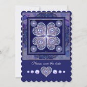 Blaue Rosette Einladung (Vorderseite)