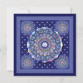 Blaue Rosette Feiertagskarte (Vorderseite)