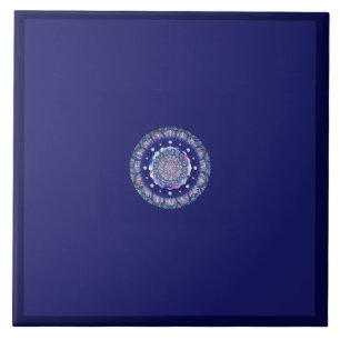 blaue Rosette Fliese