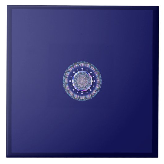 blaue Rosette Fliese (Vorderseite)