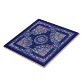 blaue Rosette Fliese (Seite)