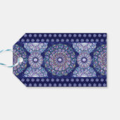 Blaue Rosette Geschenkanhänger (Rückseite Horizontal)