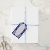 Blaue Rosette Geschenkanhänger (Mit Garn)