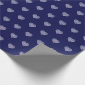 Blaue Rosette Geschenkpapier (Ecke)