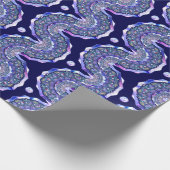Blaue Rosette Geschenkpapier (Ecke)