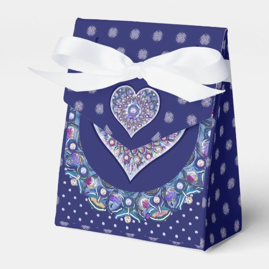 Blaue Rosette Geschenkschachtel (Vorderseite)