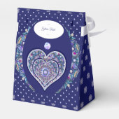 Blaue Rosette Geschenkschachtel (Rückseite)