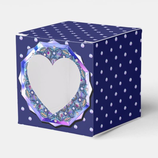 Blaue Rosette Geschenkschachtel (Vorderseite)
