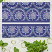 Blaue Rosette Geschirrtuch (Gefaltet)