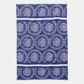 Blaue Rosette Geschirrtuch (Vertikal)