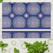 Blaue Rosette Geschirrtuch (Gefaltet)