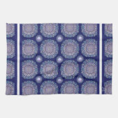 Blaue Rosette Geschirrtuch (Horizontal)