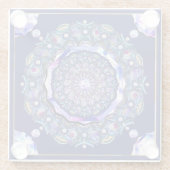 Blaue Rosette Glasuntersetzer (Rückseite)