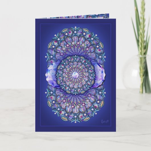 Blaue Rosette Karte (Vorderseite)