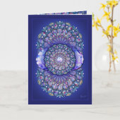 Blaue Rosette Karte (Gelbe Blume)