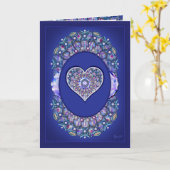 Blaue Rosette Karte (Gelbe Blume)