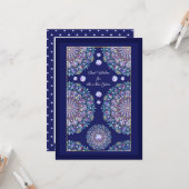 Blaue Rosette Karte (Vorderseite/Rückseite Beispiel)