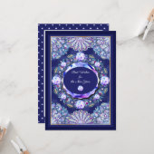 Blaue Rosette Karte (Vorderseite/Rückseite Beispiel)