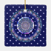 blaue Rosette Keramikornament (Rückseite)